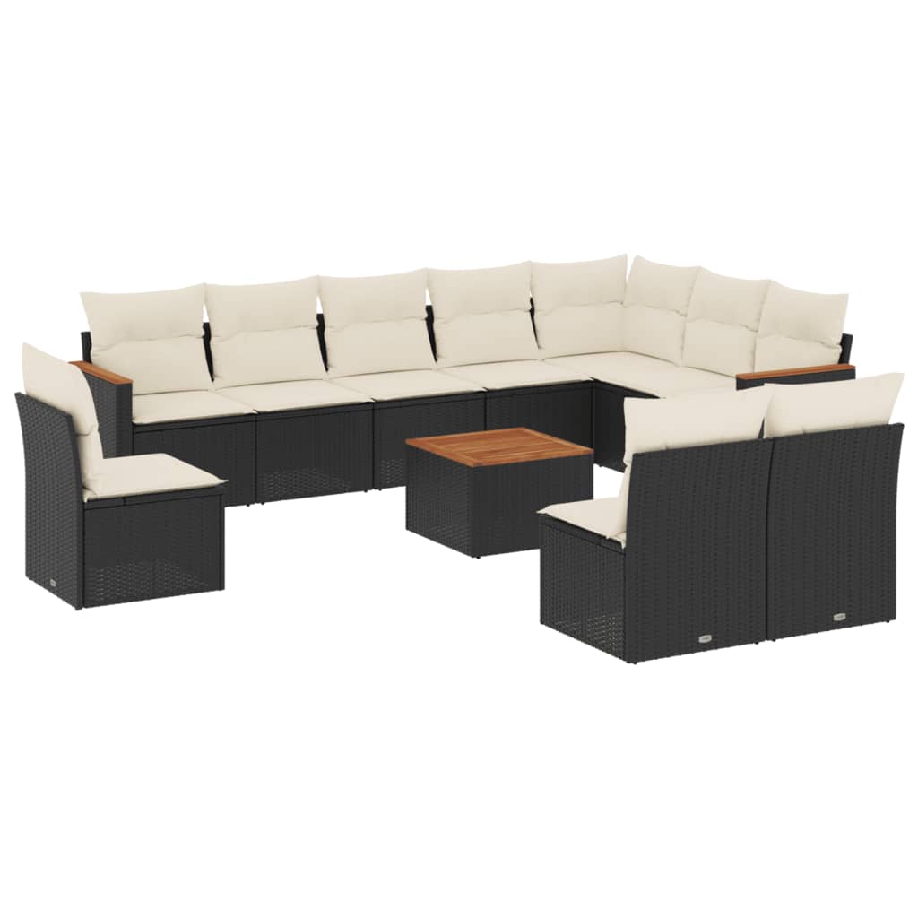 Garden Sofa Set Black, Cream