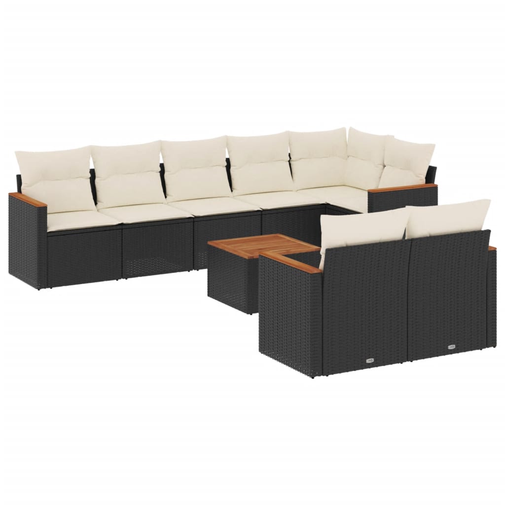 Garden Sofa Set Black, Cream White