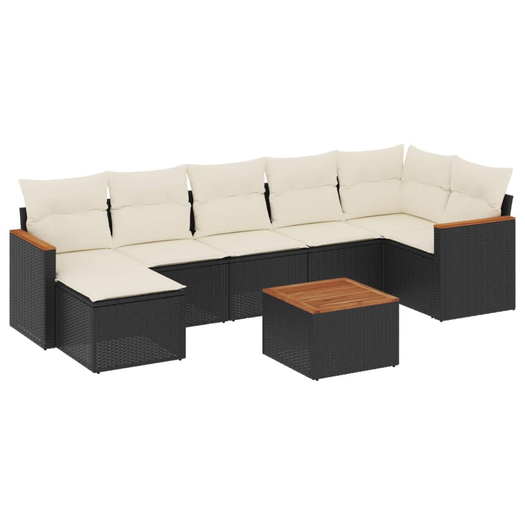 Garden Sofa Set Black, Cream White