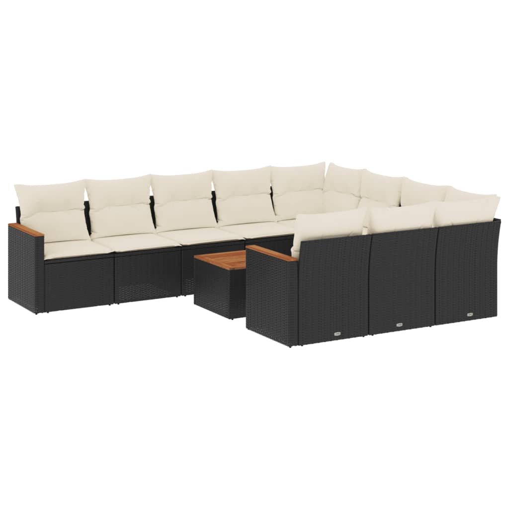 Garden Sofa Set Black, Cream White
