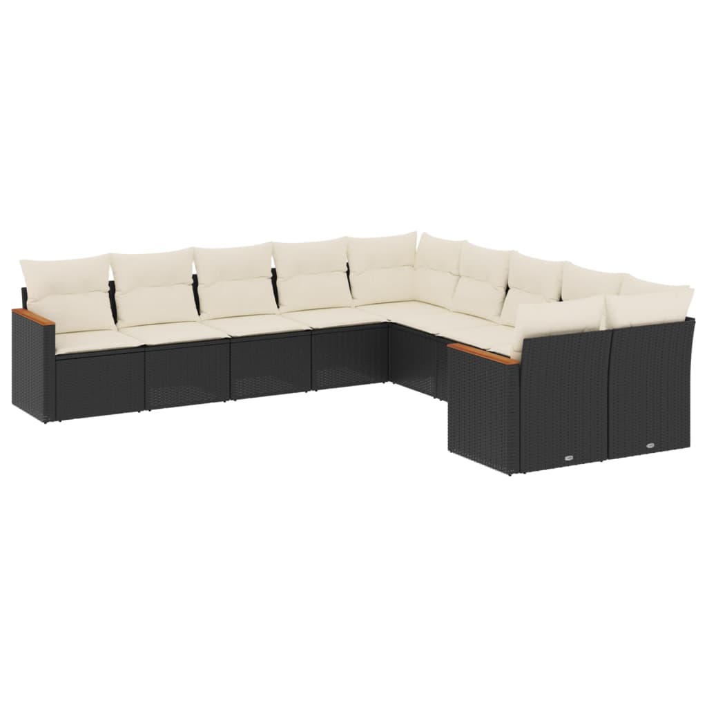 Garden Sofa Set Black PE rattan Large Modular Garden Sofa Set