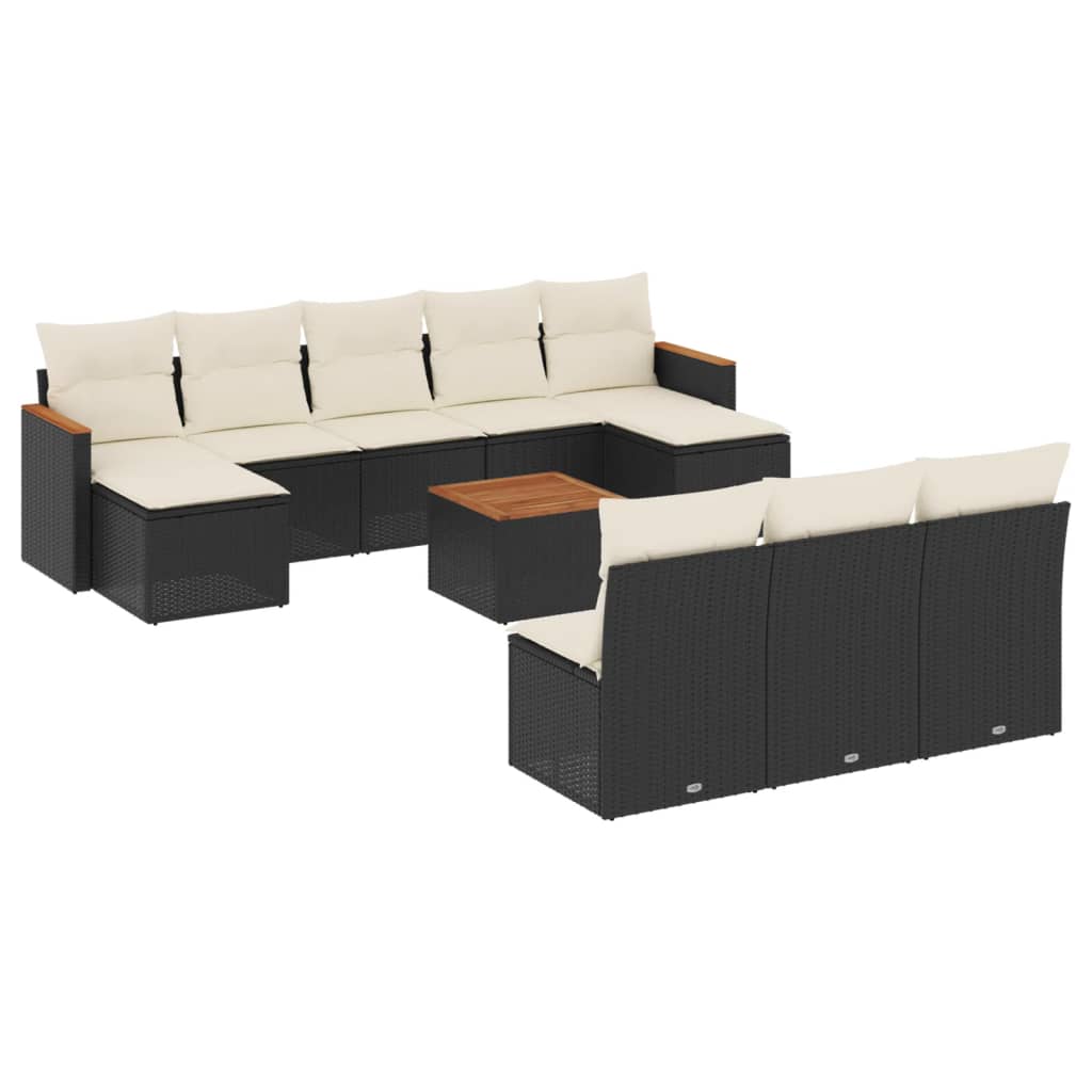 Garden Sofa Set Black, Cream White