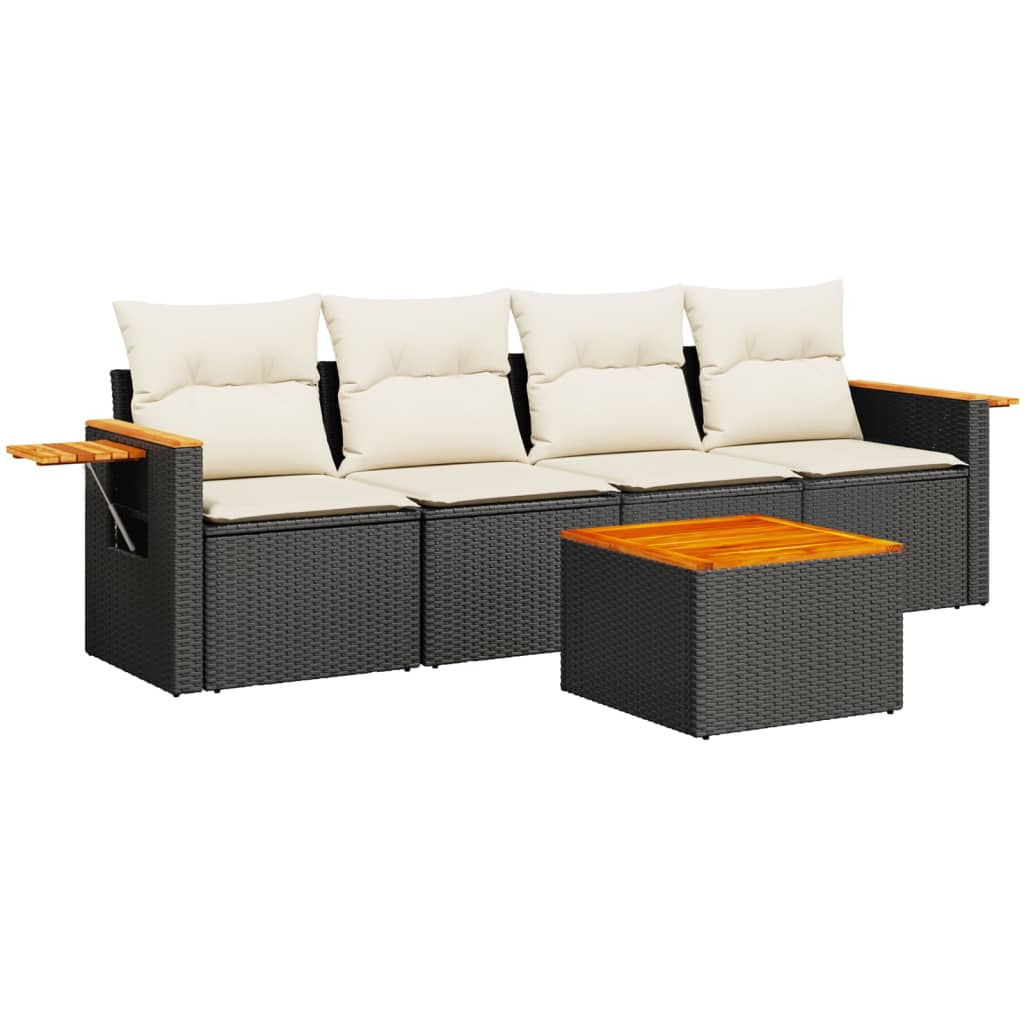 Garden Sofa Set Black, Cream White