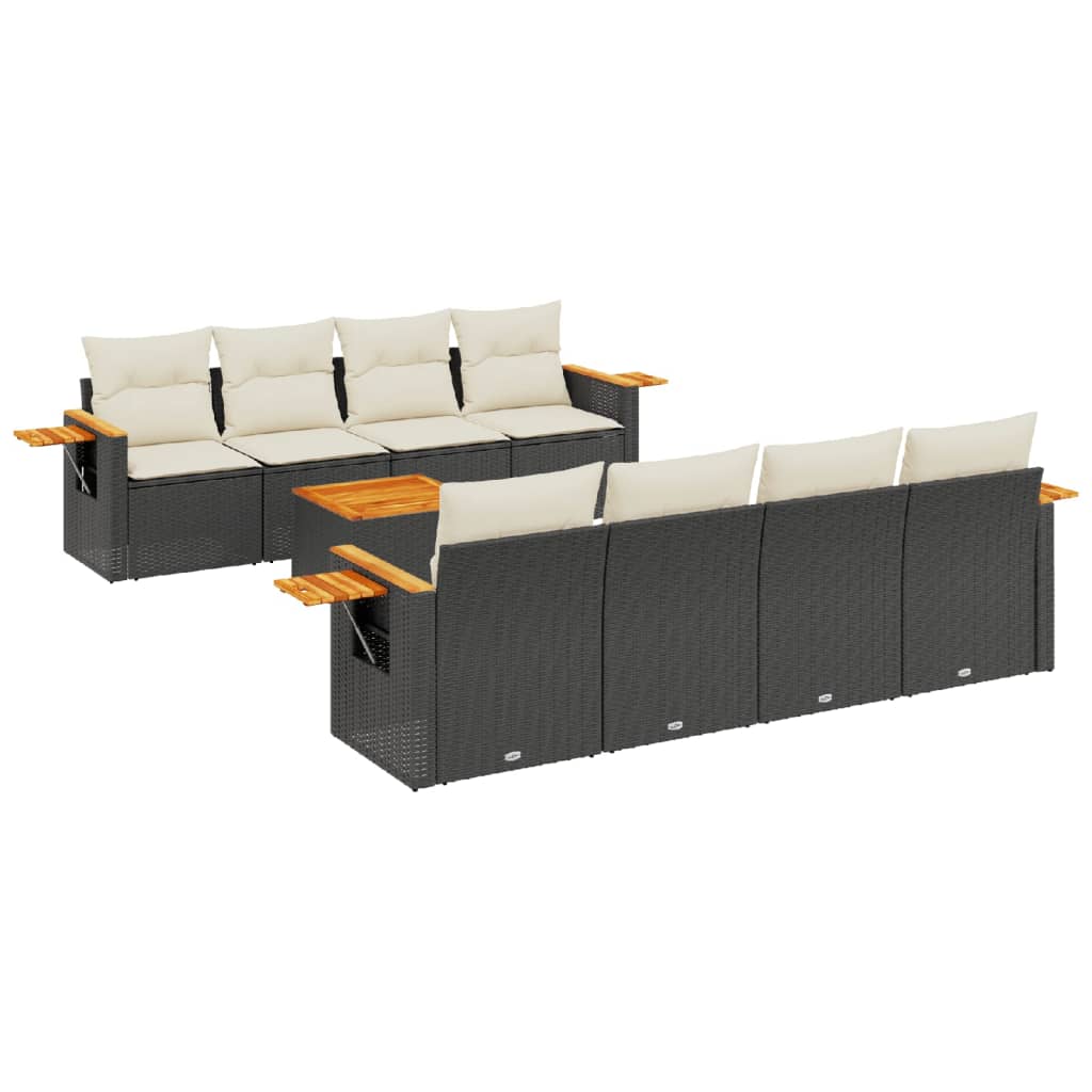 Garden Sofa Set Black, Cream White