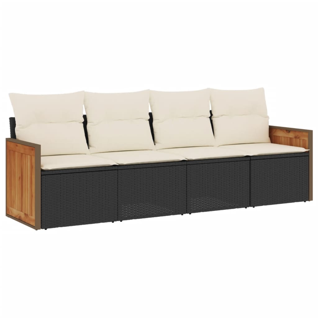 Garden Sofa Set Black, Cream White