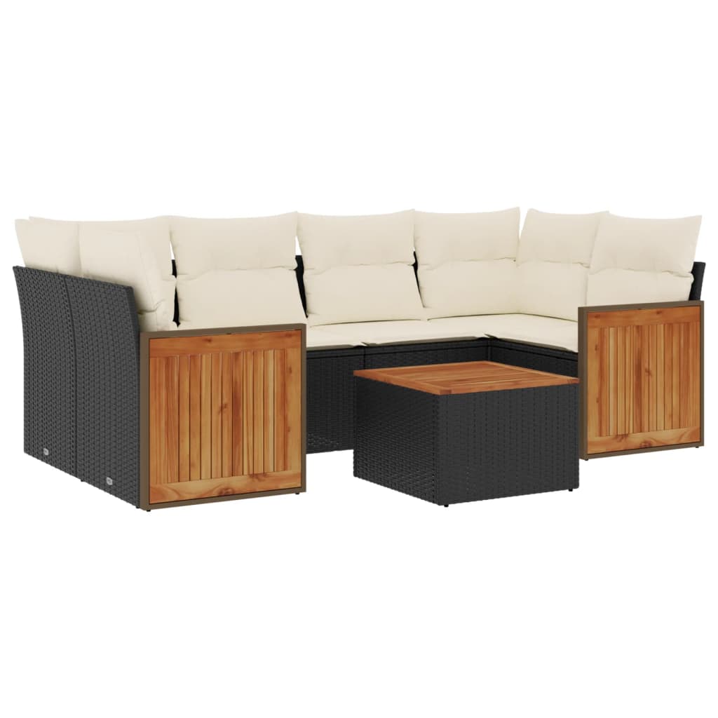 Garden Sofa Set Black, Cream White