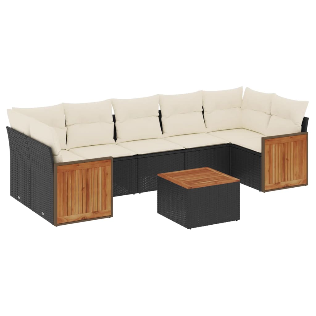 Garden Sofa Set Black and Cream