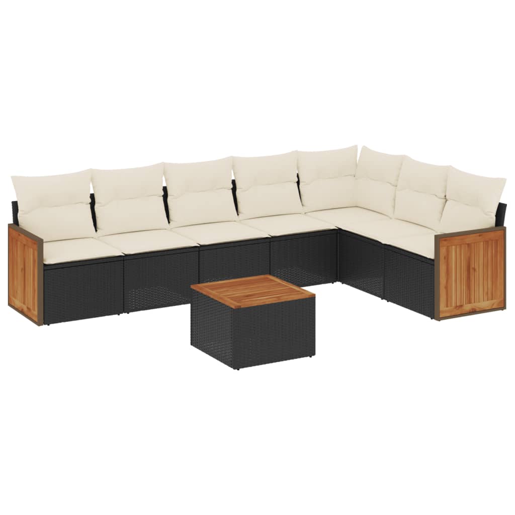 Garden Sofa Set Black and Cream
