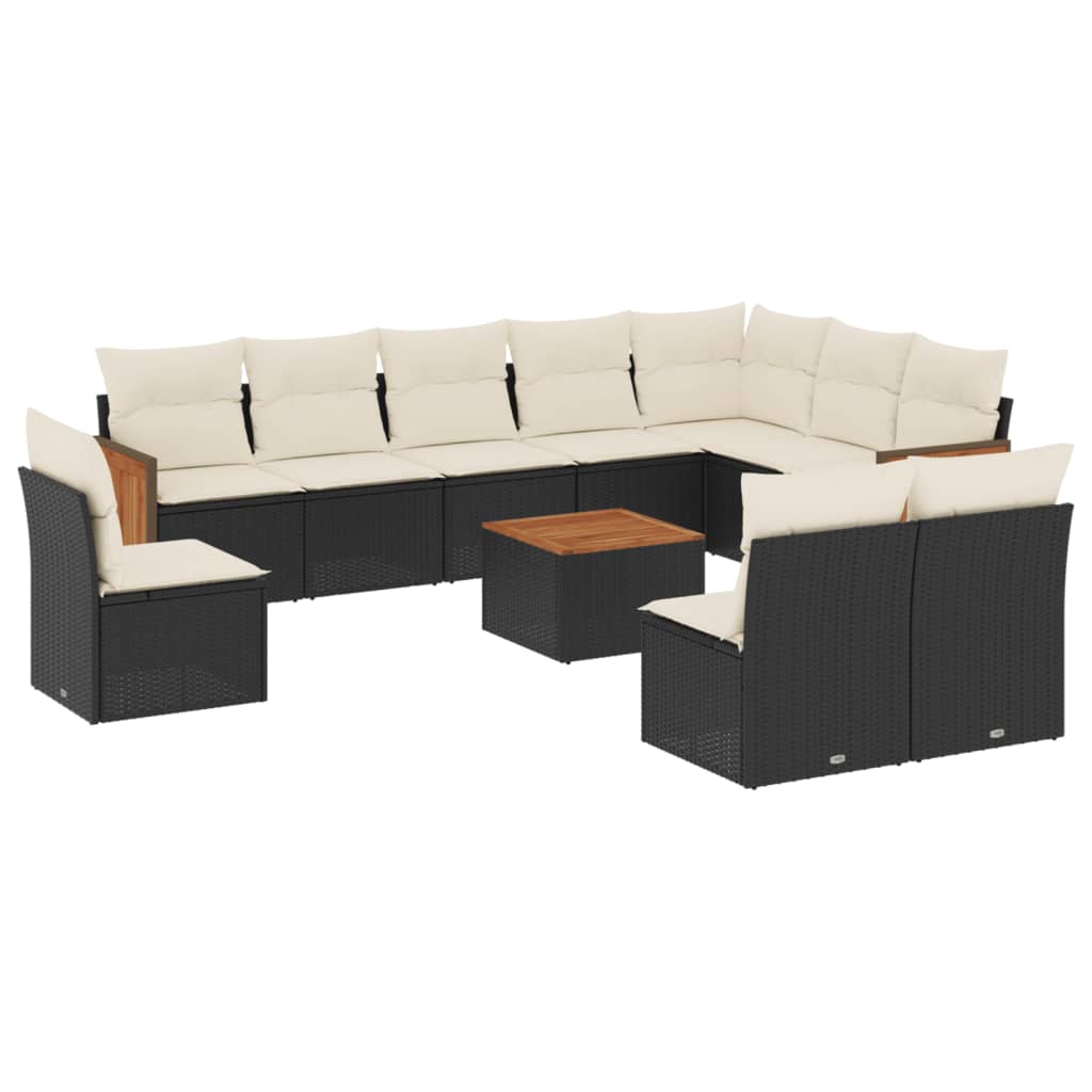 Garden Sofa Set Black and Cream