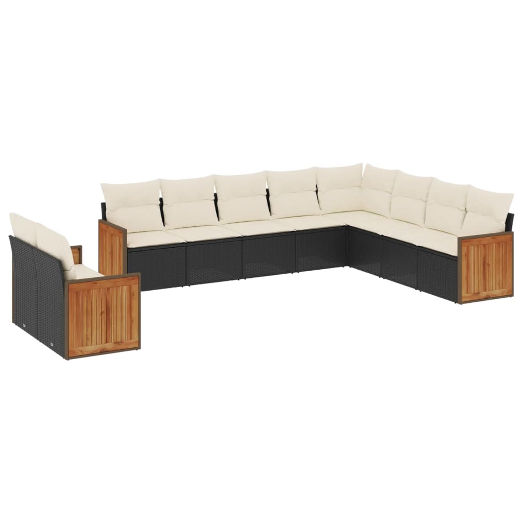 Garden Sofa Set Black, Cream White