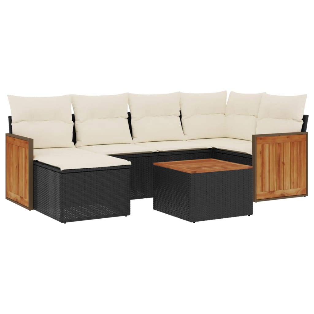 Garden Sofa Set Black Poly Rattan Large Modular Garden Sofa Set