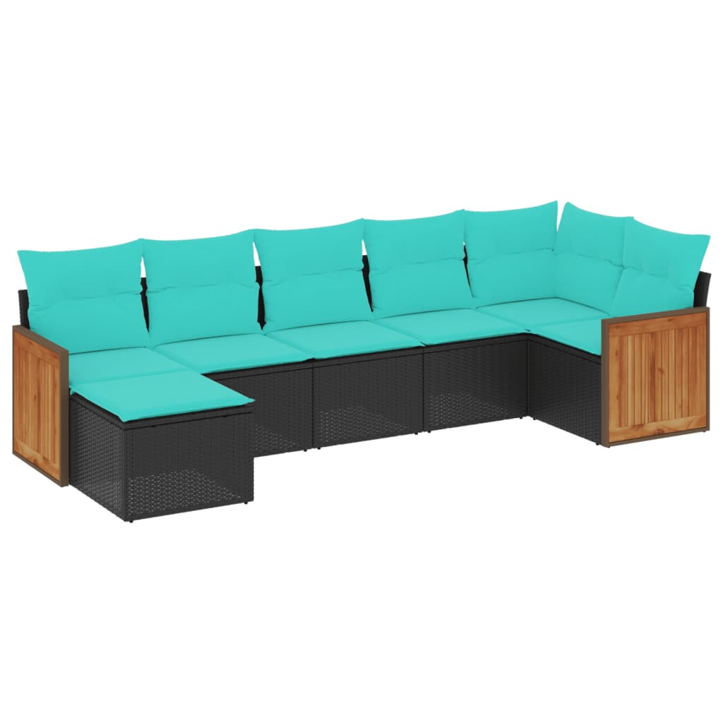 Patio Sofa Set Black PE rattan Large Modular Patio Sofa Set
