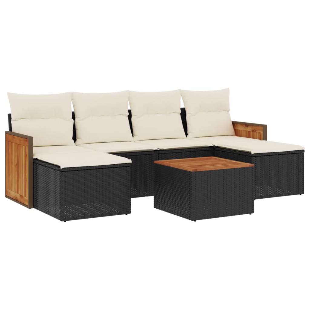Garden Sofa Set Black, Cream White