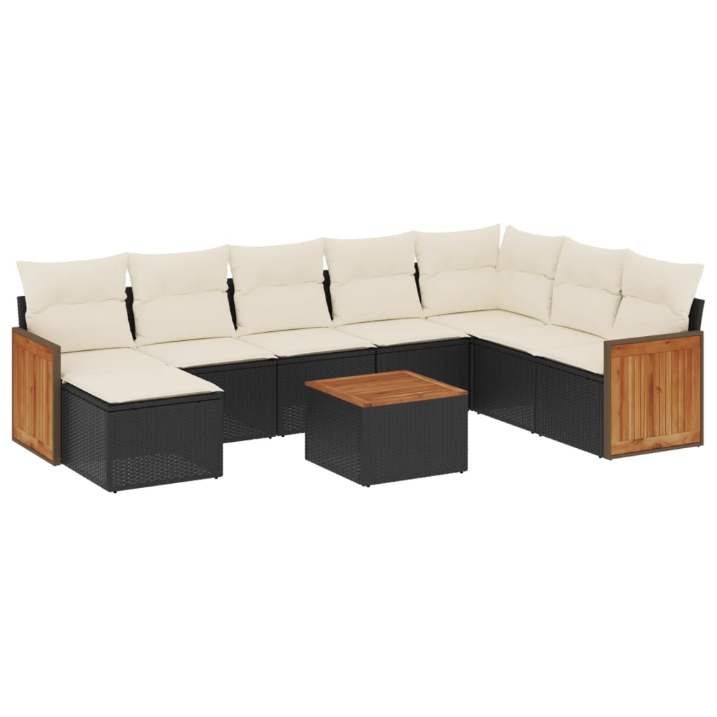 Garden Sofa Set Black, Cream White