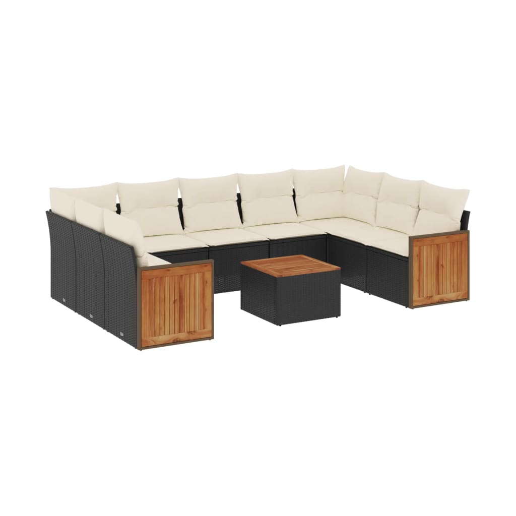 Garden Sofa Set Black and Cream