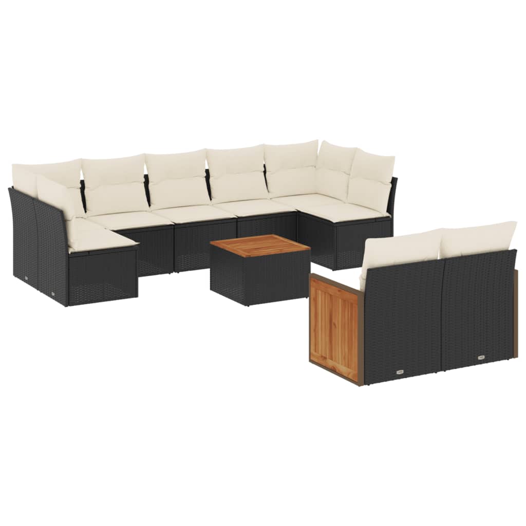 Garden Sofa Set Black, Cream White