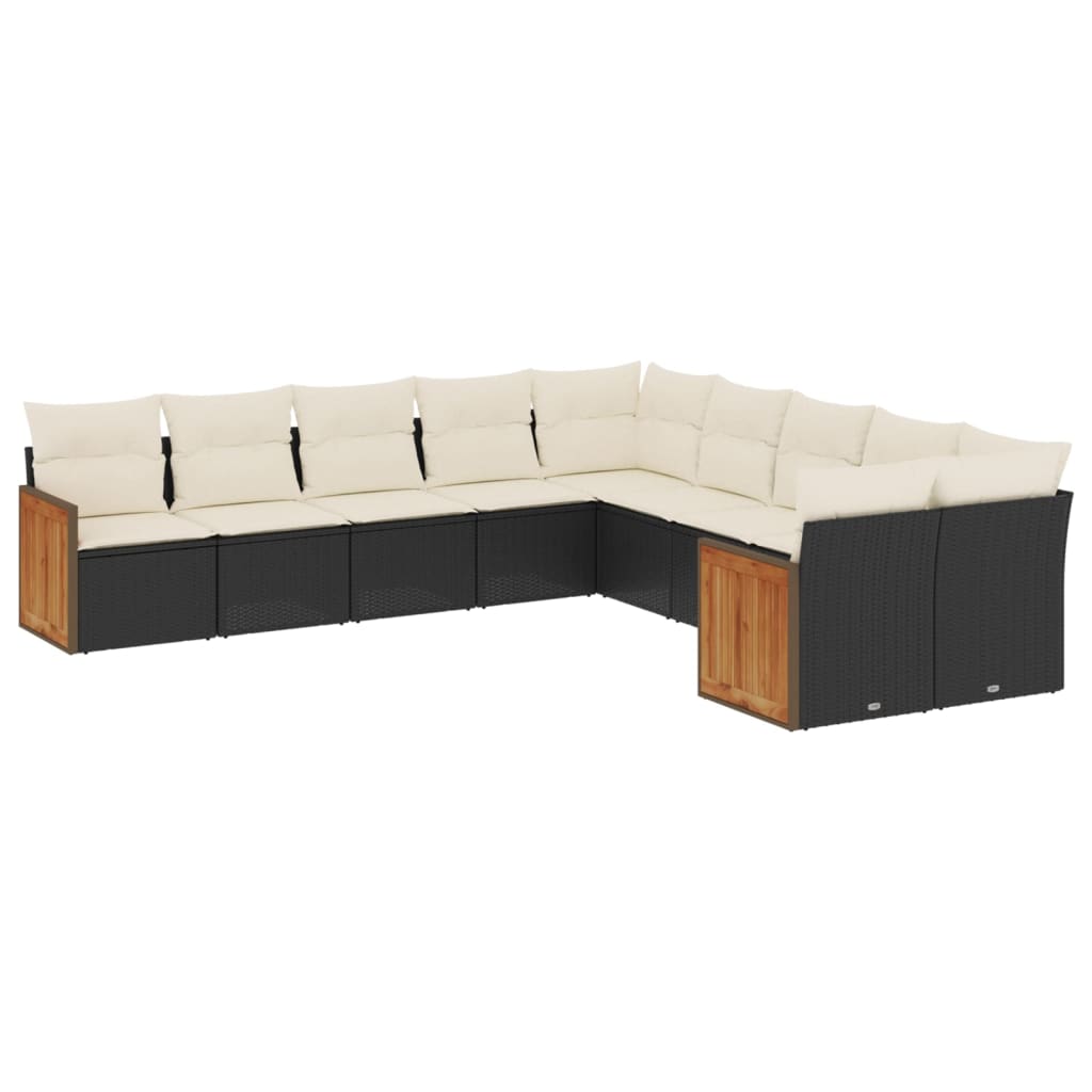 Garden Sofa Set Black, Cream White