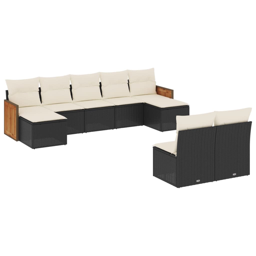 Garden Sofa Set Black, Cream White