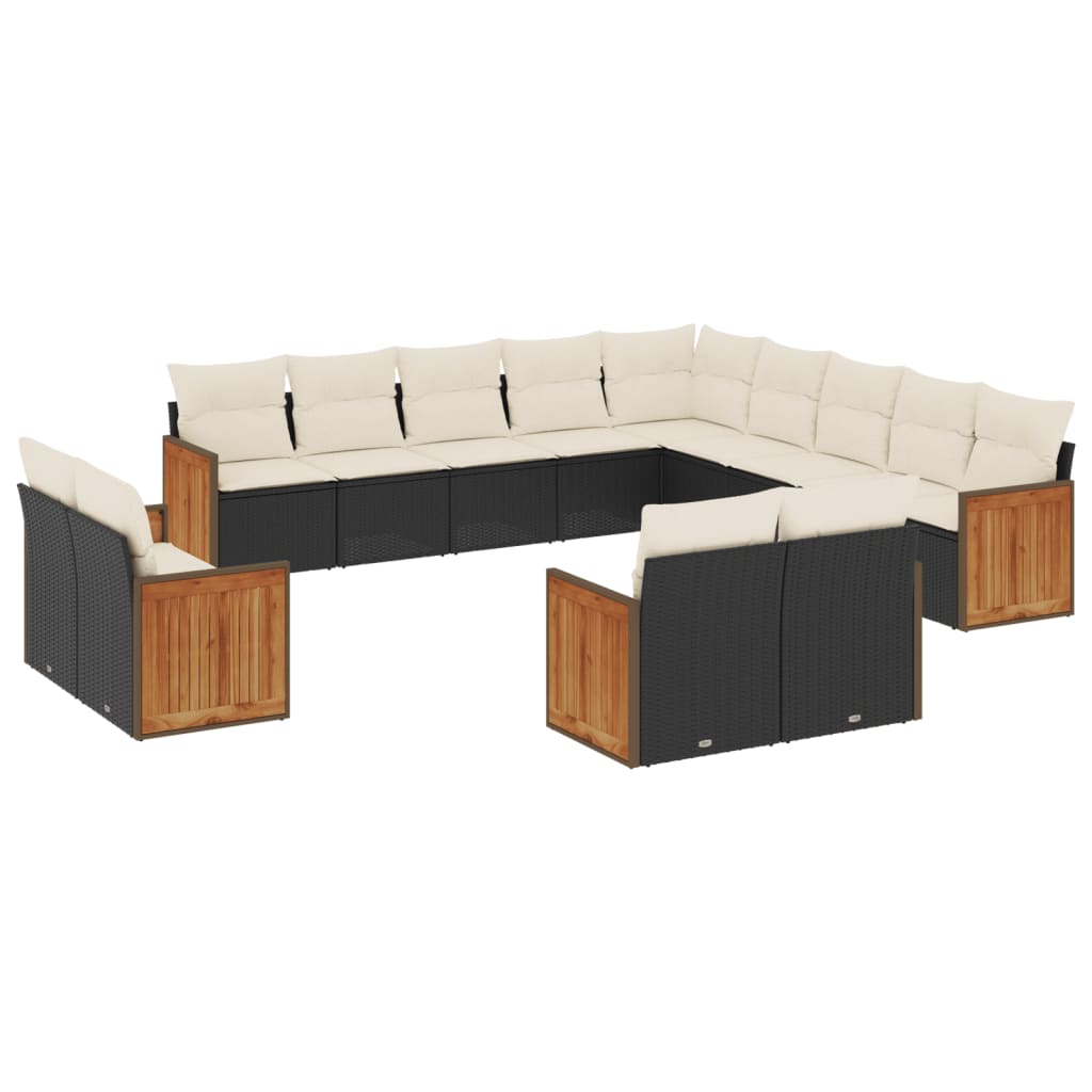 Garden Sofa Set Black, Cream White