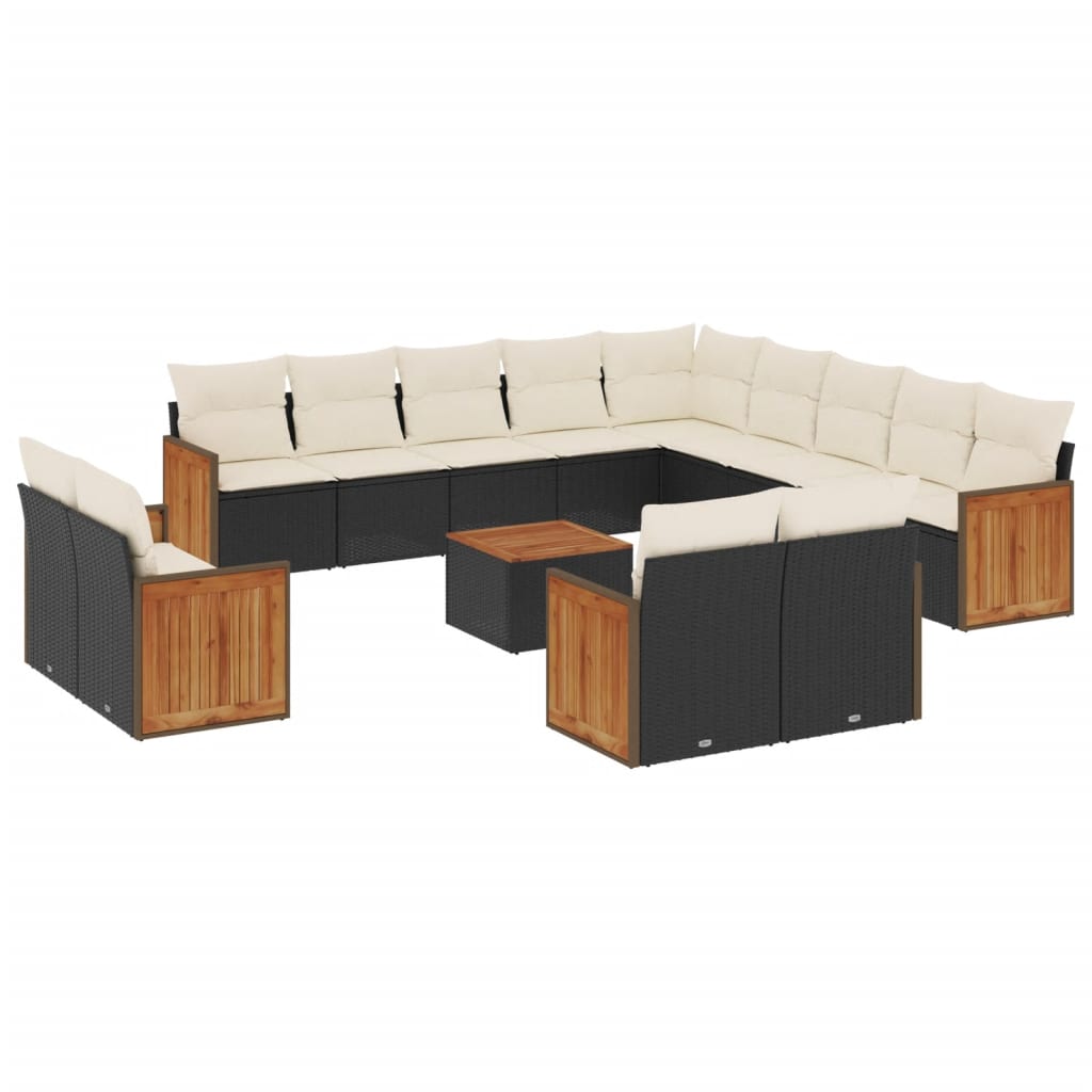 Garden Sofa Set Black