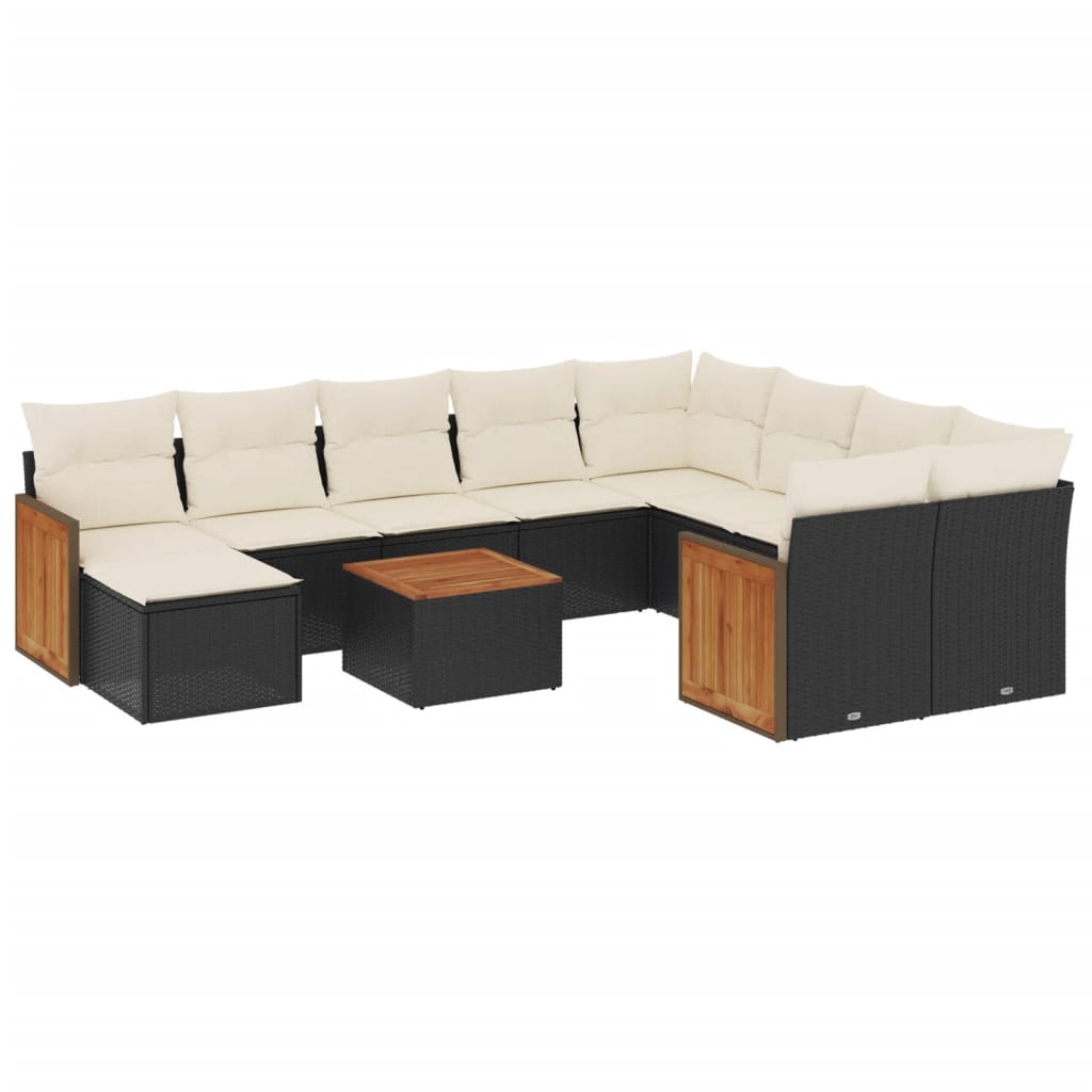 Garden Sofa Set Black, Cream White