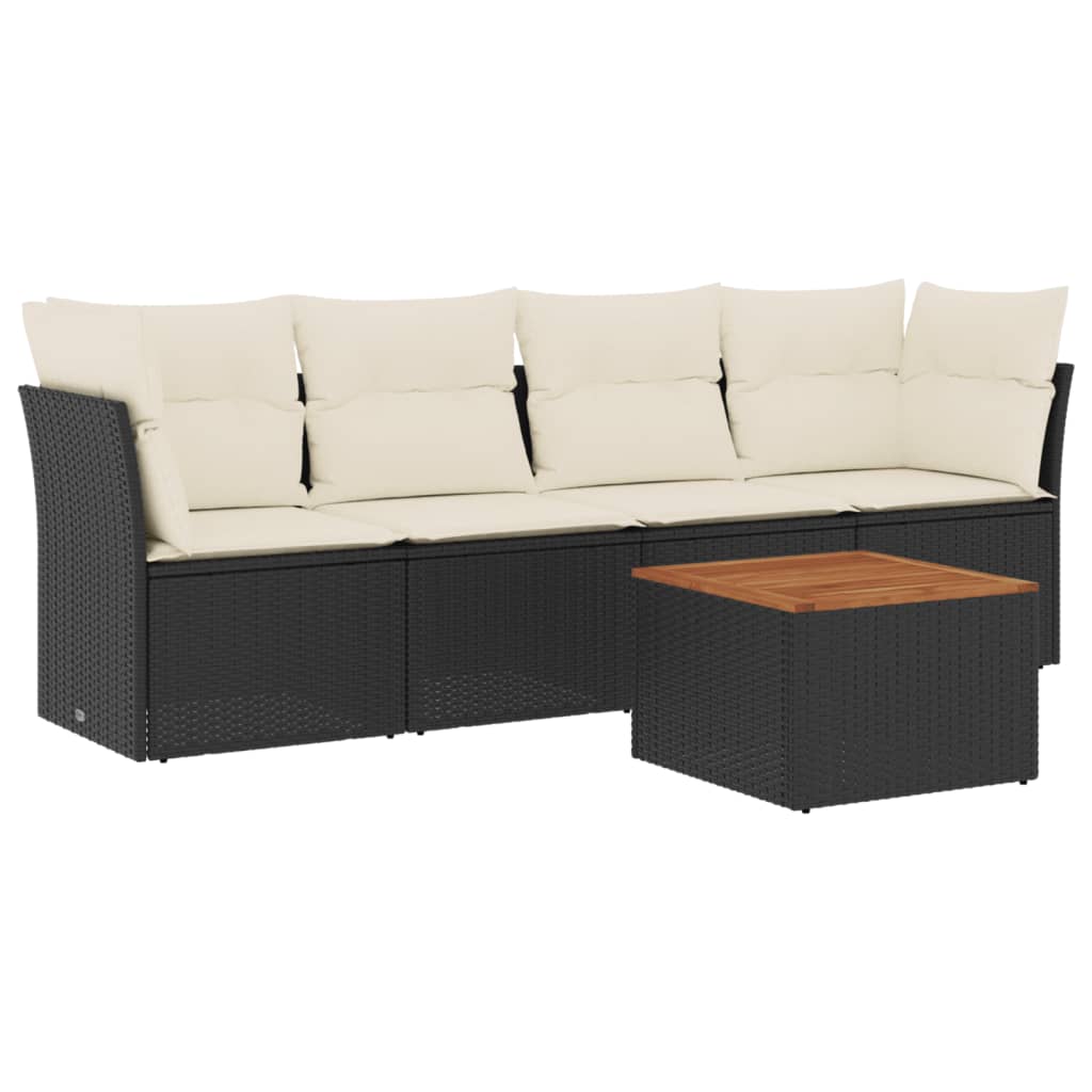 Garden Sofa Set Black PE rattan Large Modular Garden Sofa Set