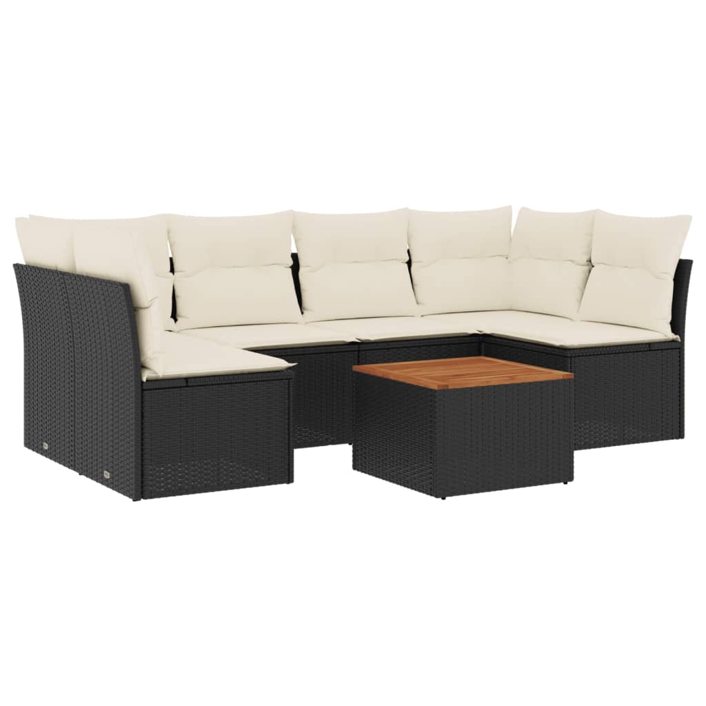 Garden Sofa Set Black PE rattan Large Modular Garden Sofa Set