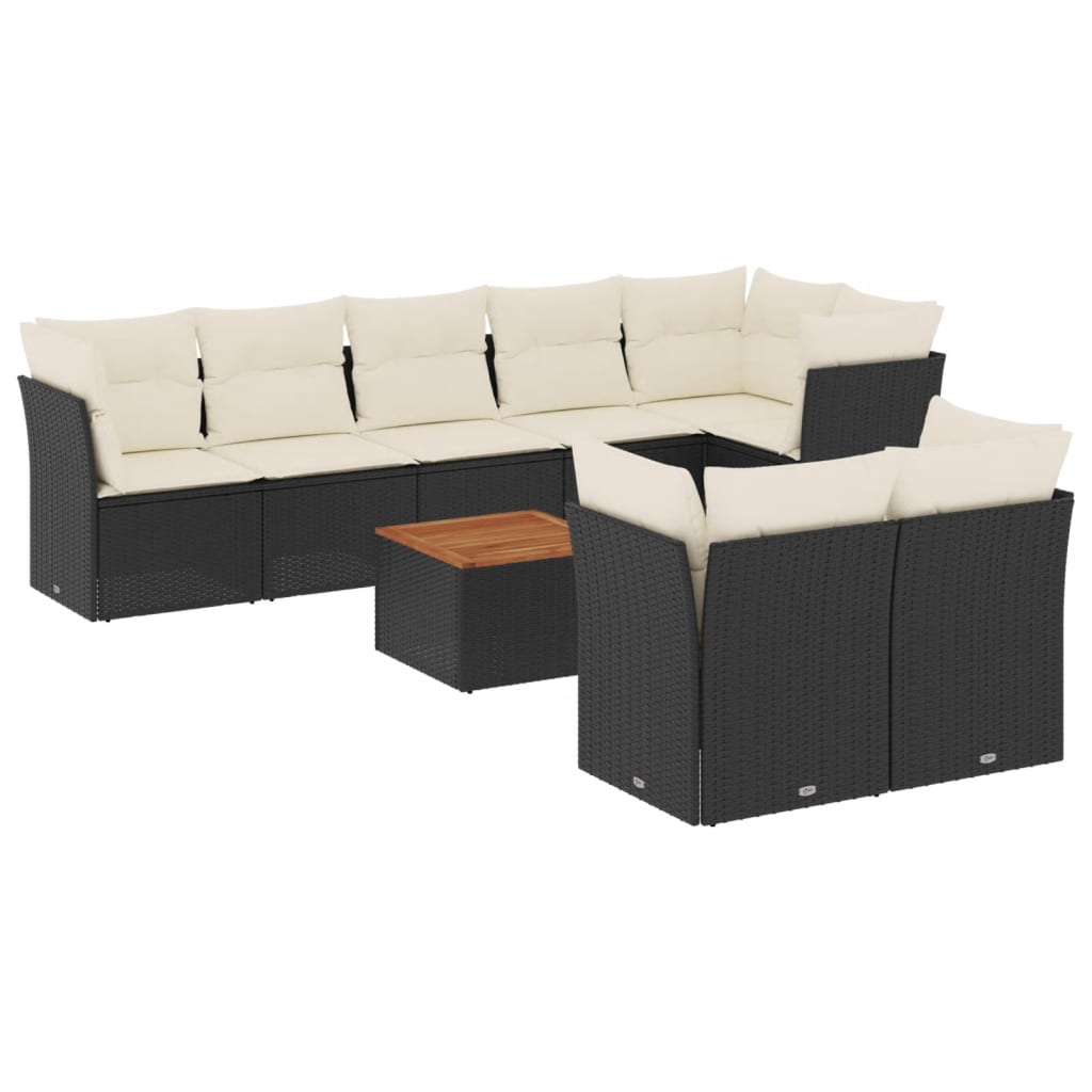 Garden Sofa Set Black PE rattan Large Modular Garden Sofa Set