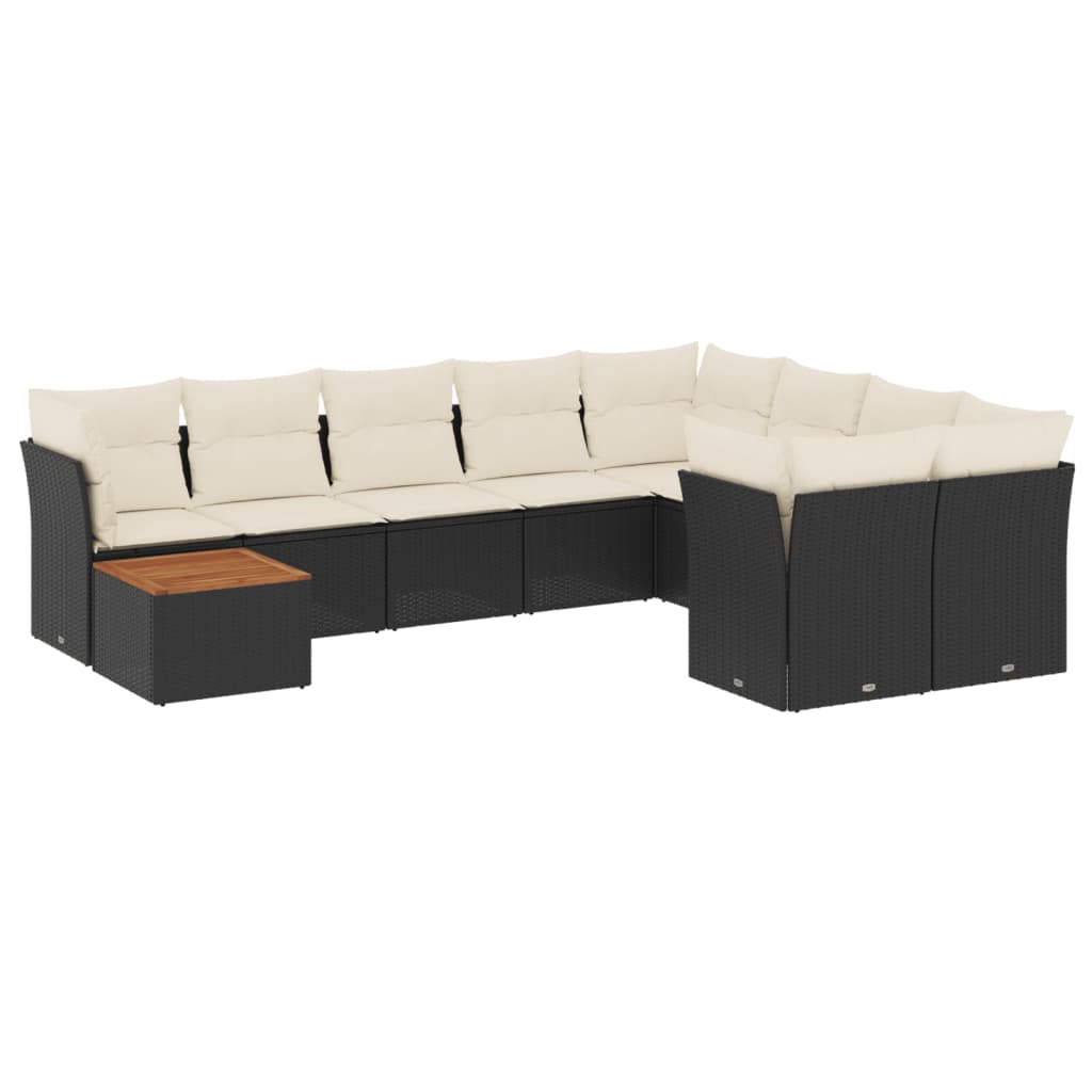 Garden Sofa Set Black PE rattan Large Modular Garden Sofa Set