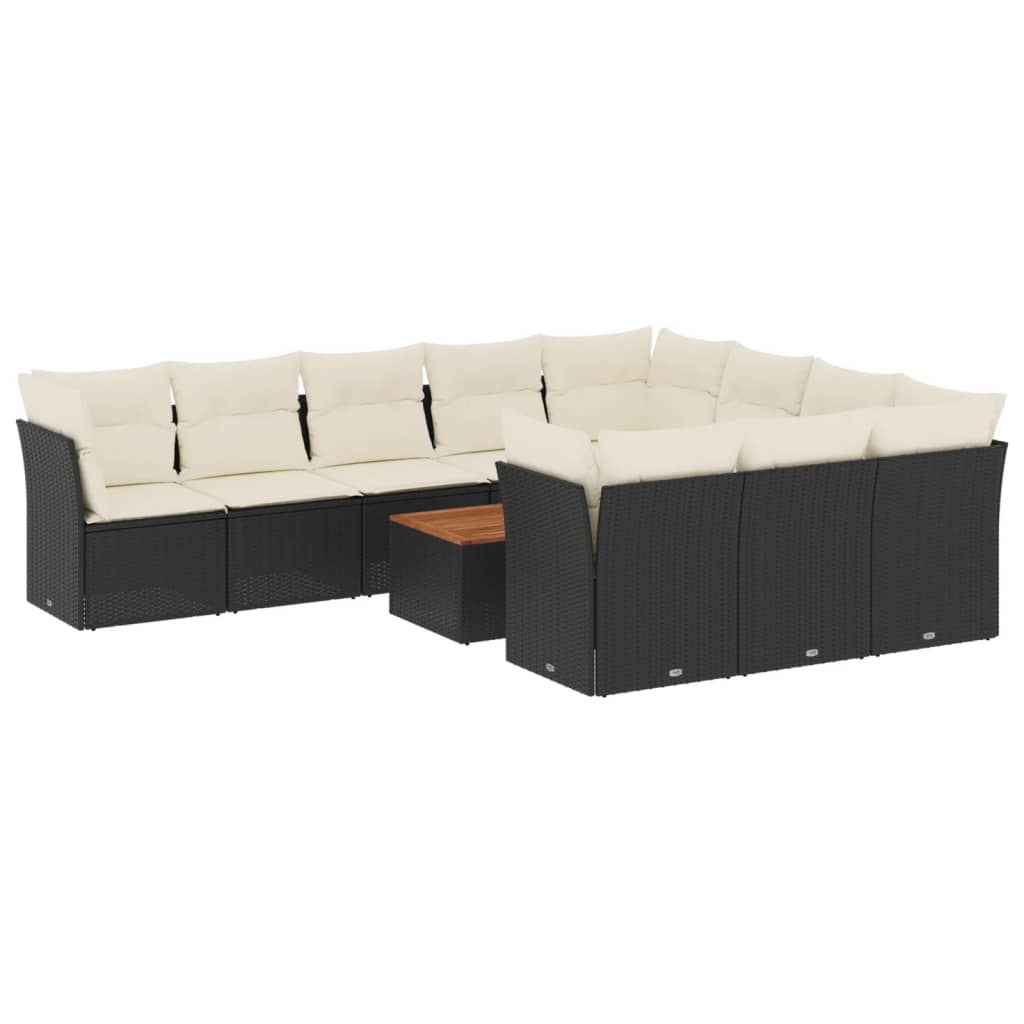 Garden Sofa Set Black PE rattan Large Modular Garden Sofa Set