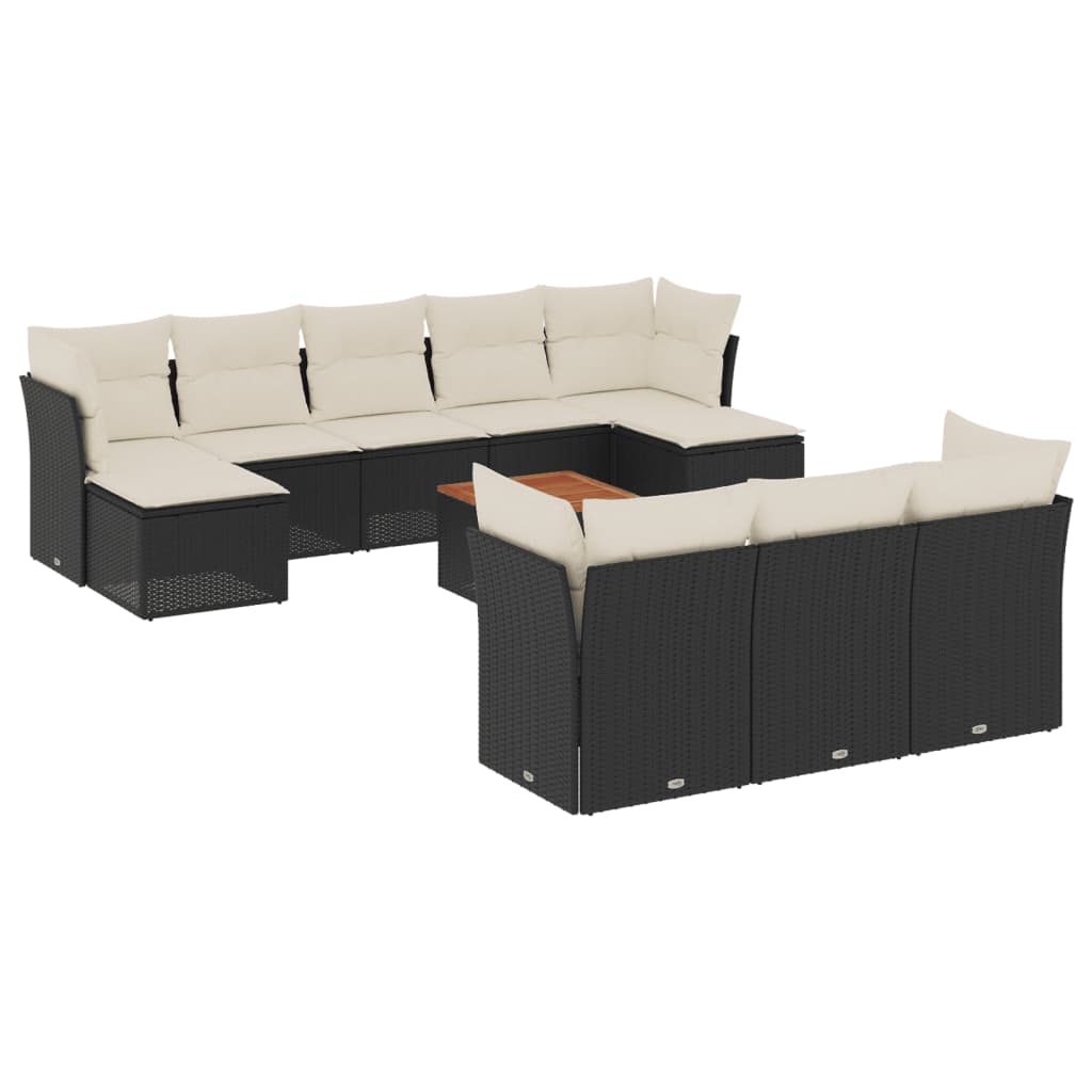 Garden Sofa Set Black, Brown, Cream