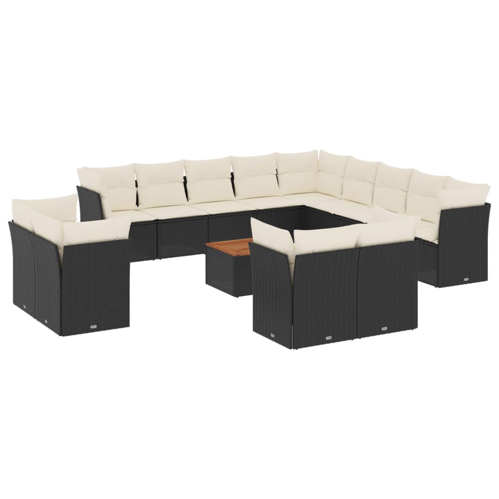 Garden Sofa Set Black and cream