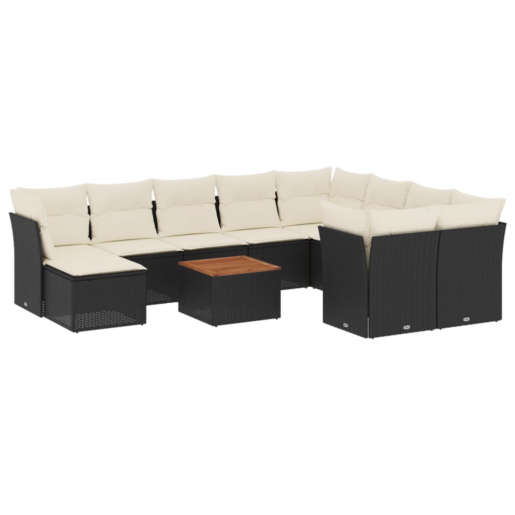 Garden Sofa Set Black PE rattan Large Modular Garden Sofa Set