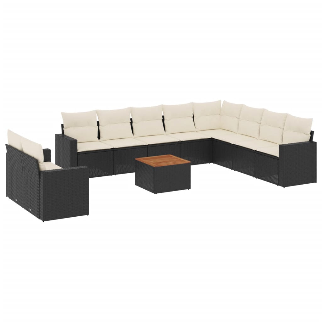 Garden Sofa Set Black PE rattan Large Modular Garden Sofa Set