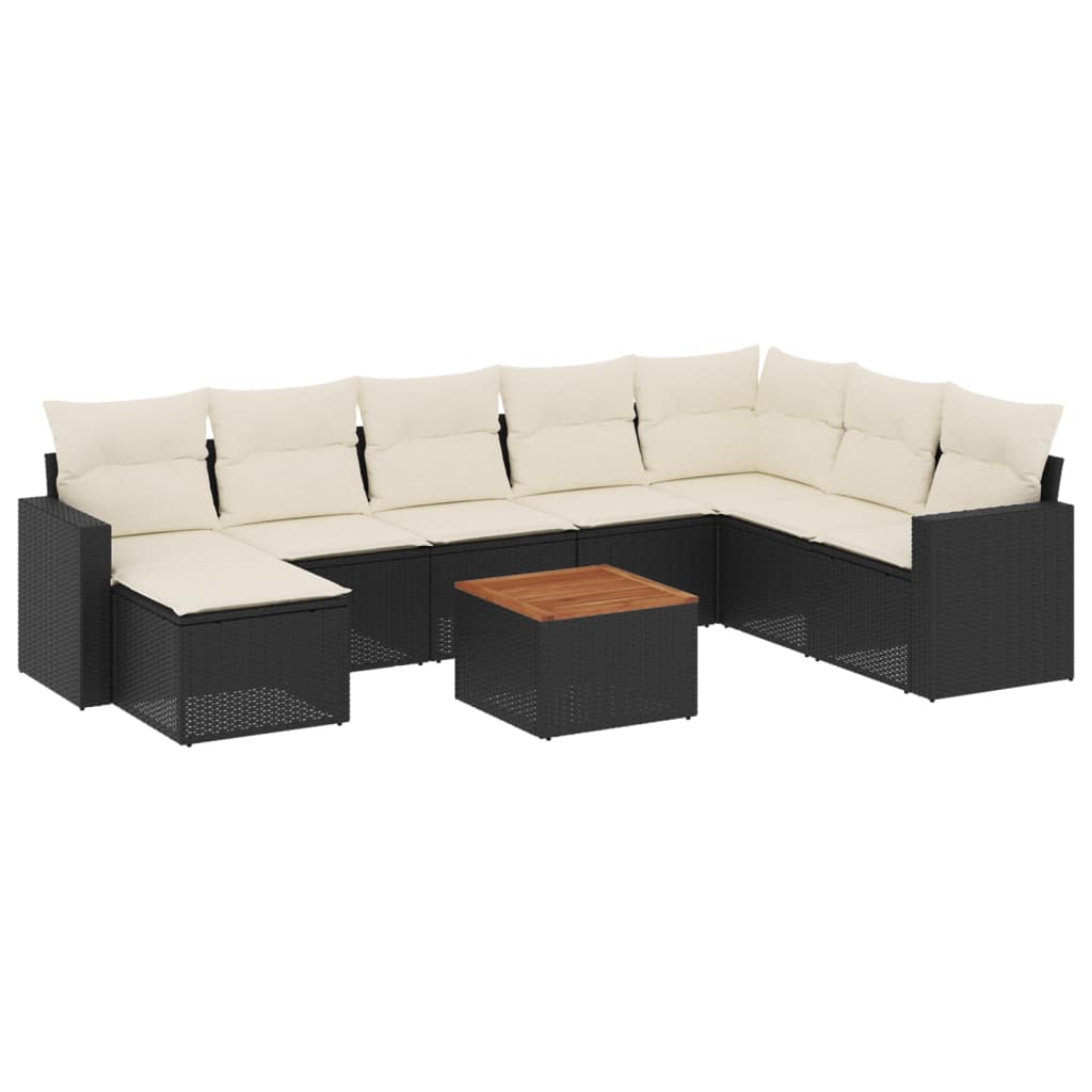 Garden Sofa Set Black, Cream White