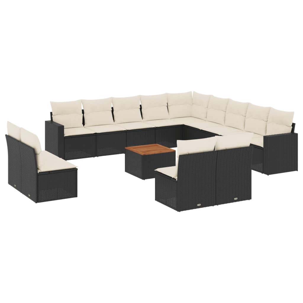 Garden Sofa Set Black, Cream White