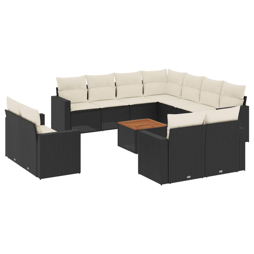 Garden Sofa Set Black, Cream White