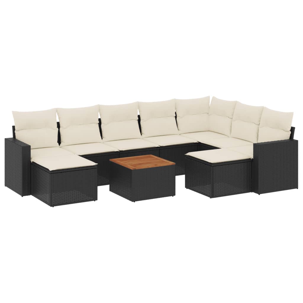 Garden Sofa Set Set of 10 Black