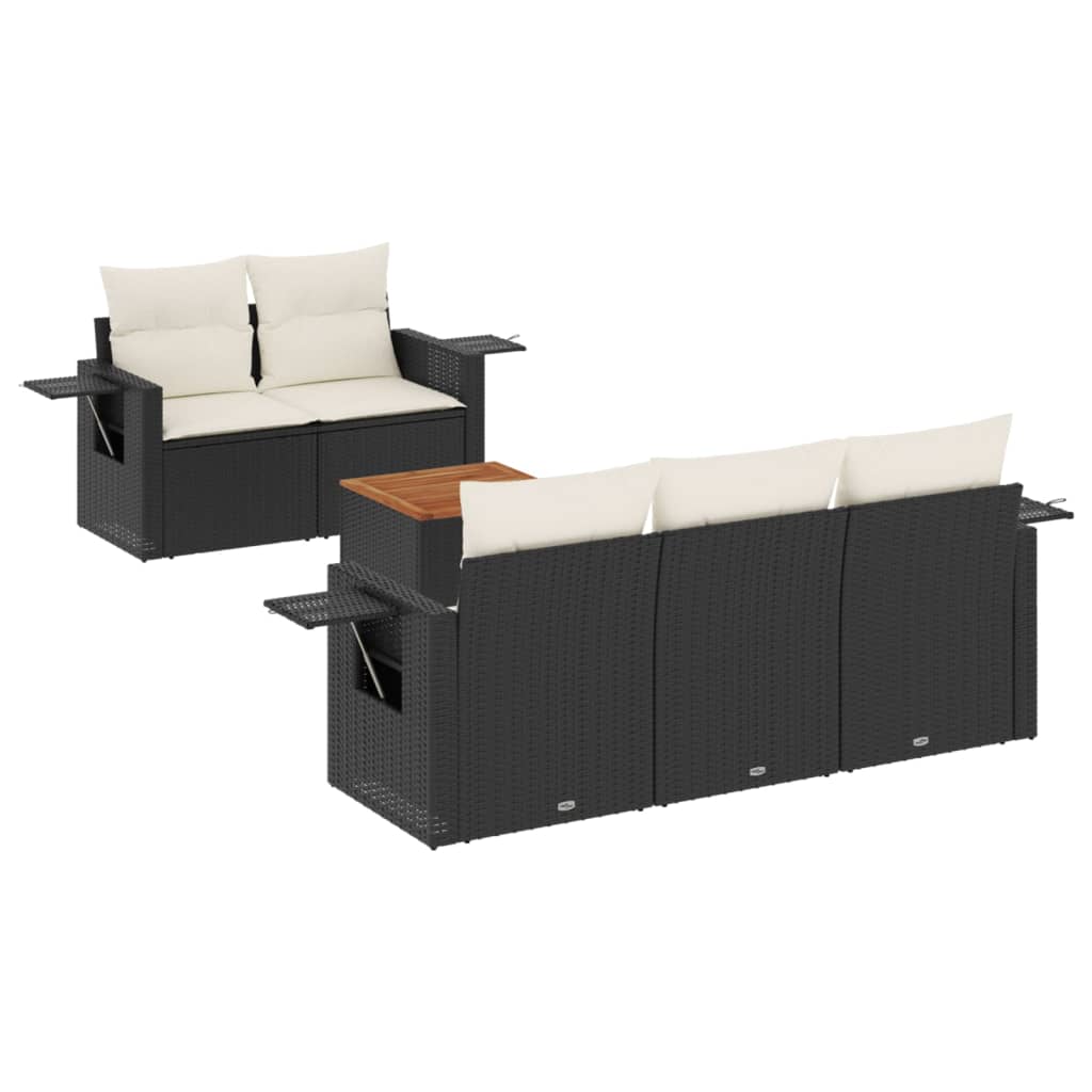 Garden Sofa Set Black, Cream White
