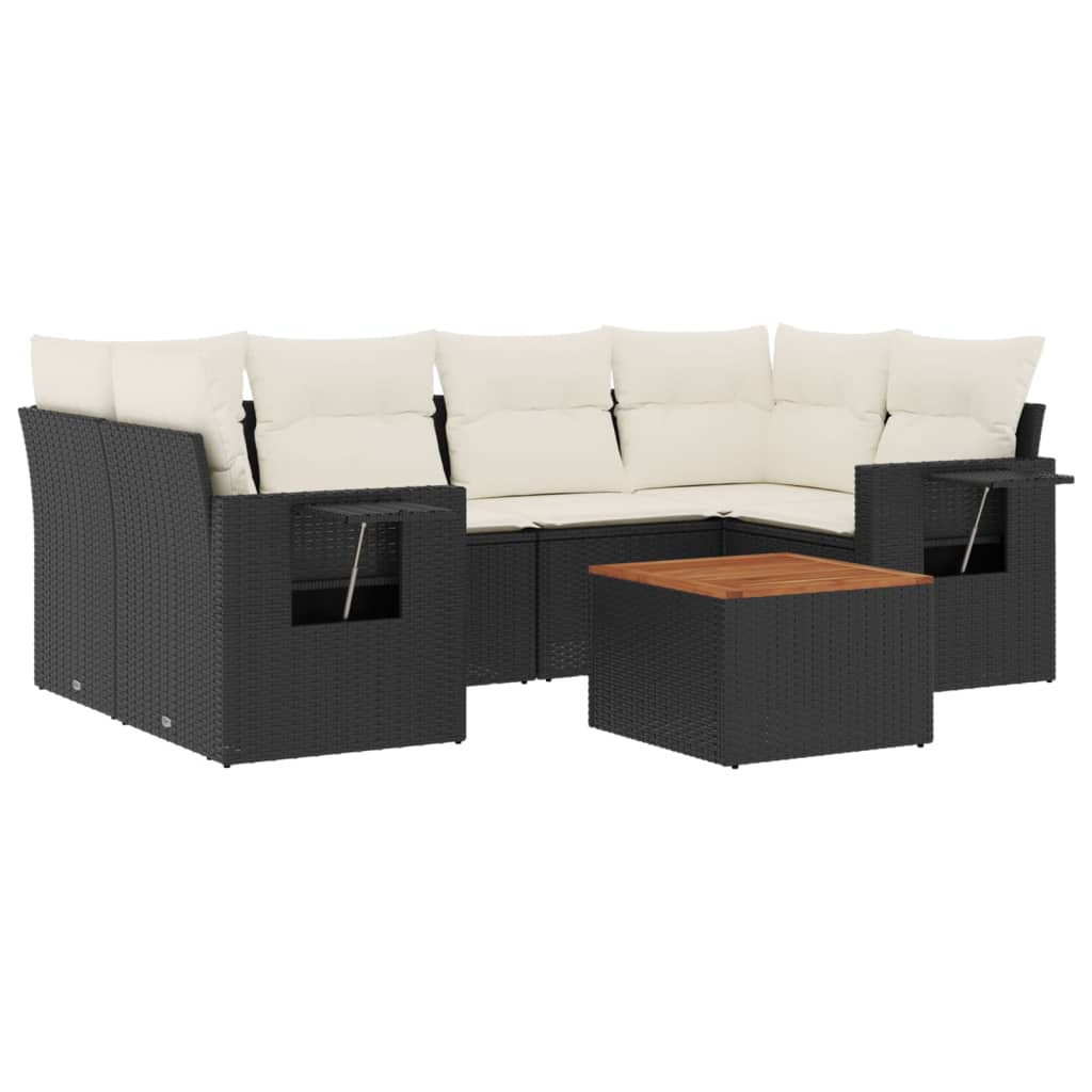 Garden Sofa Set Black, Cream White