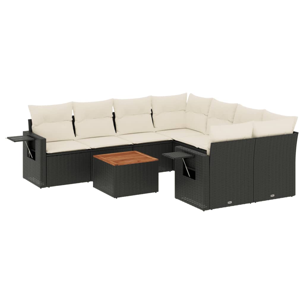 Garden Sofa Set Black PE rattan Large Modular Garden Sofa Set