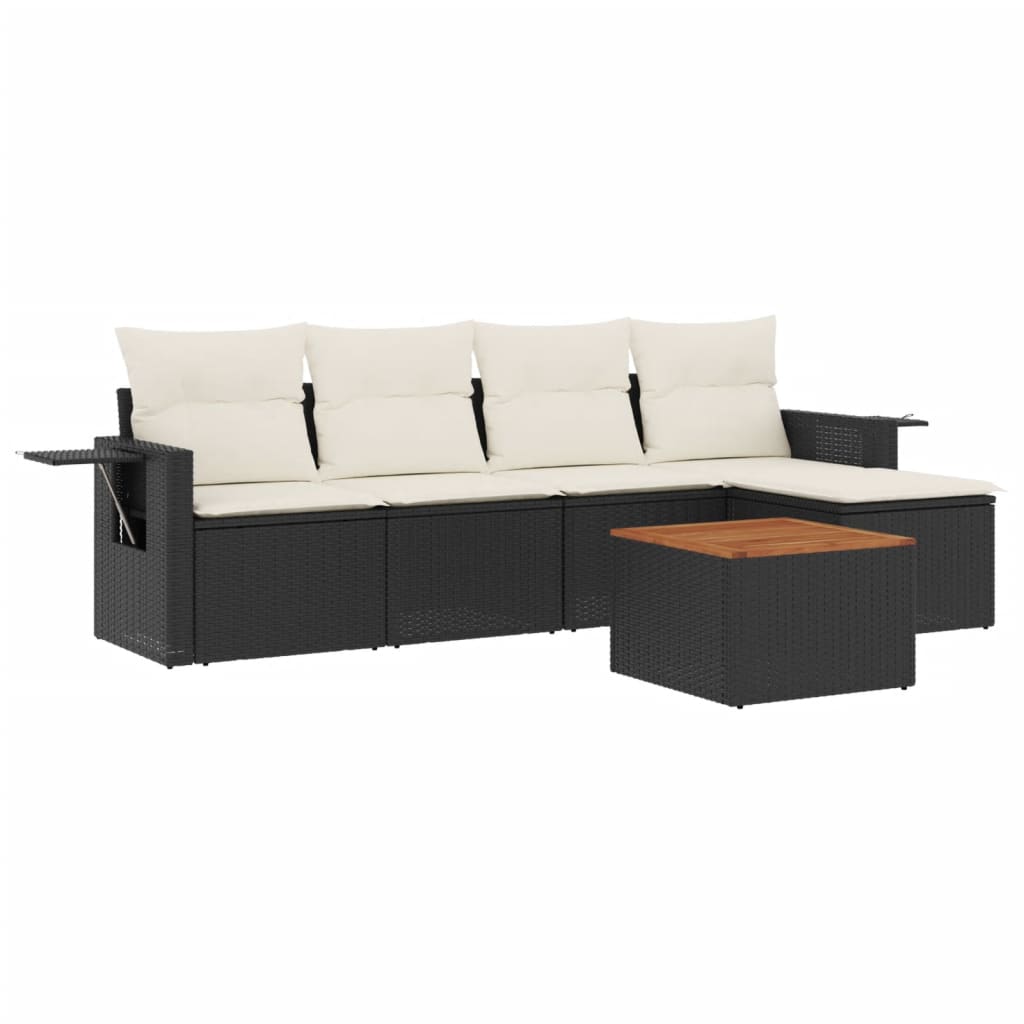 Garden Sofa Set Black, Cream