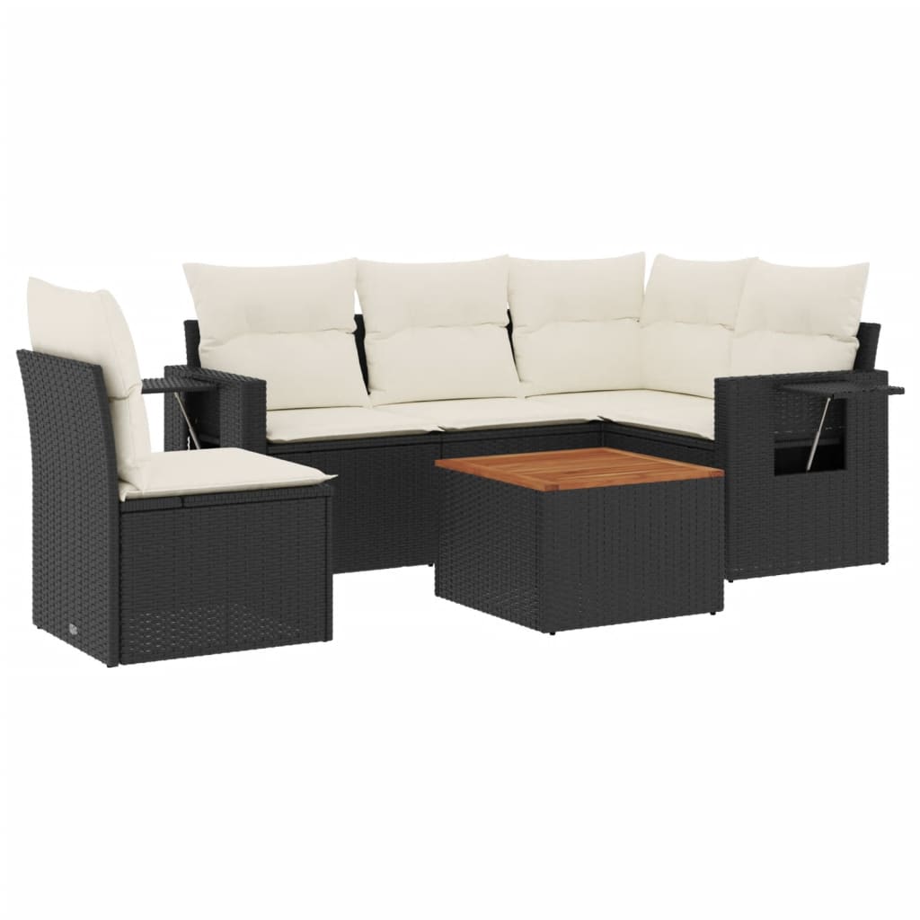 Garden Sofa Set Black PE rattan Large Modular Garden Sofa Set