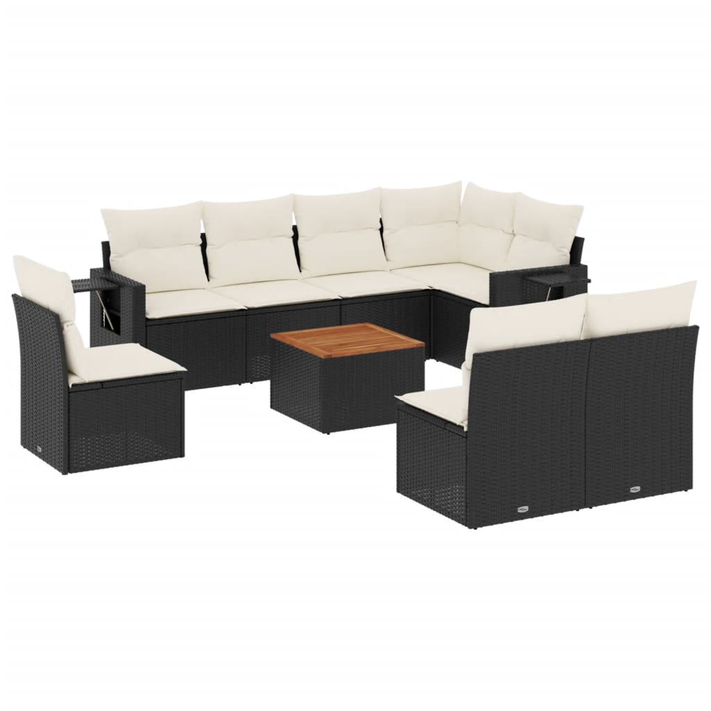 Garden Sofa Set Black and Cream