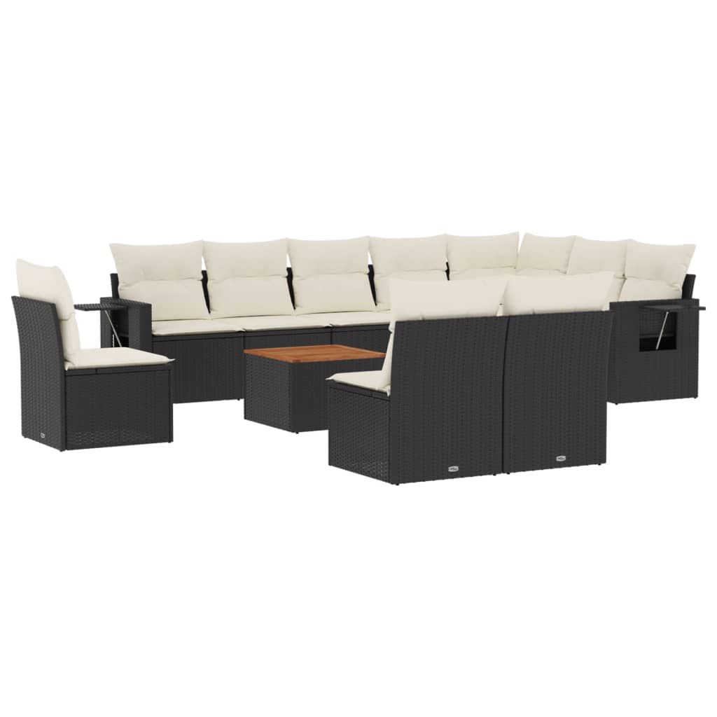 Garden Sofa Set Black, Cream White
