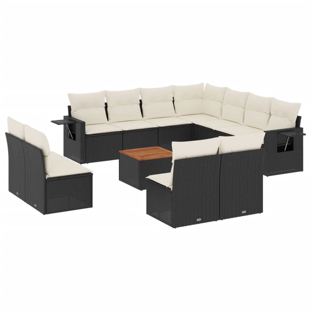 Garden Sofa Set Black PE rattan Large Modular Garden Sofa Set