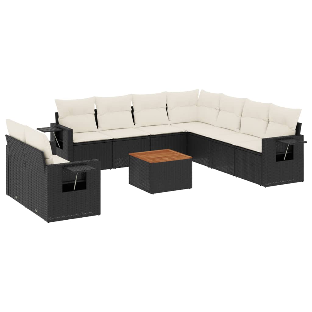 Garden Sofa Set Black, Cream White