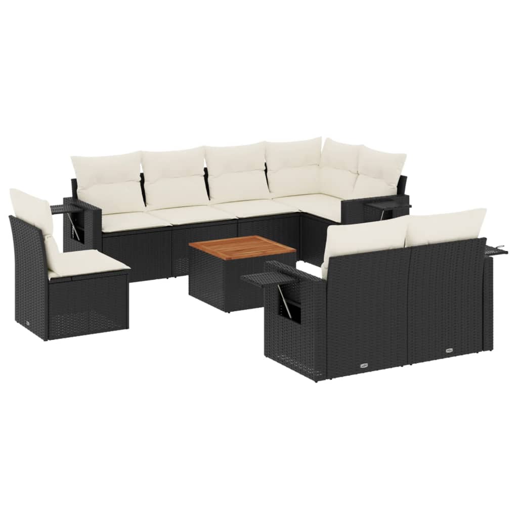 Garden Sofa Set Black, Cream White
