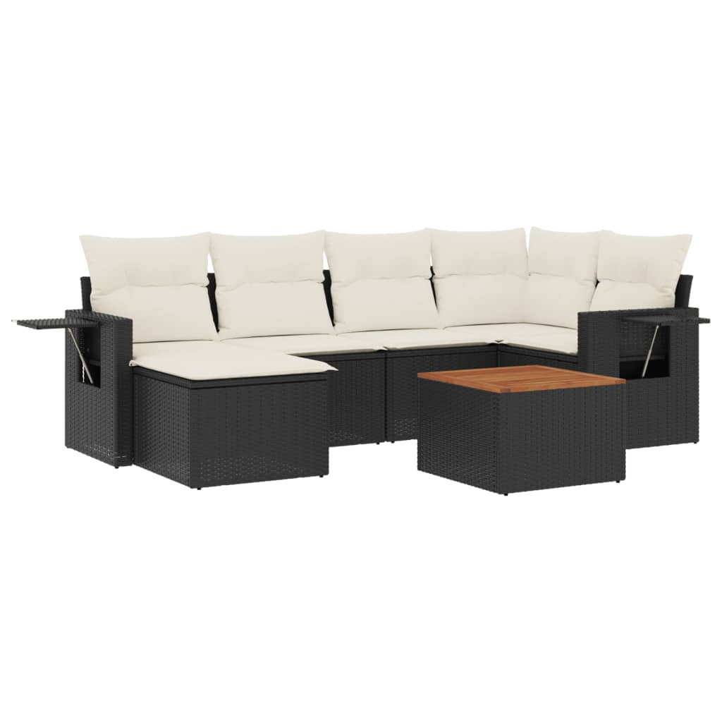 Garden Sofa Set Black, Cream White