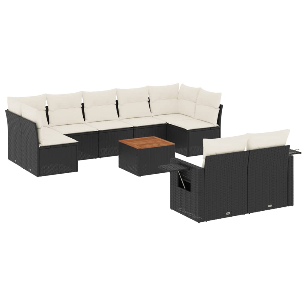 Garden Sofa Set Black, Cream White